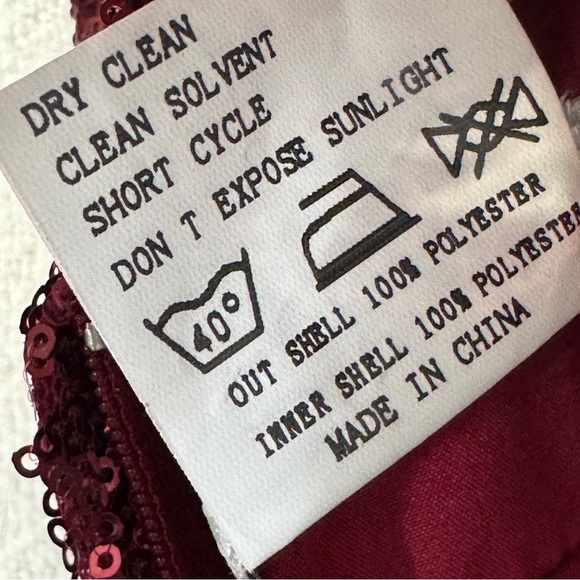 Christina Wu Sequin Gown Claret Style 22704 Size 0 - Picture 6 of 7